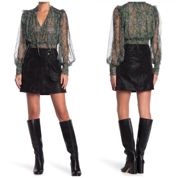 🆕 Free People Faux Leather Carson Utility Skirt - Picture 7 of 7